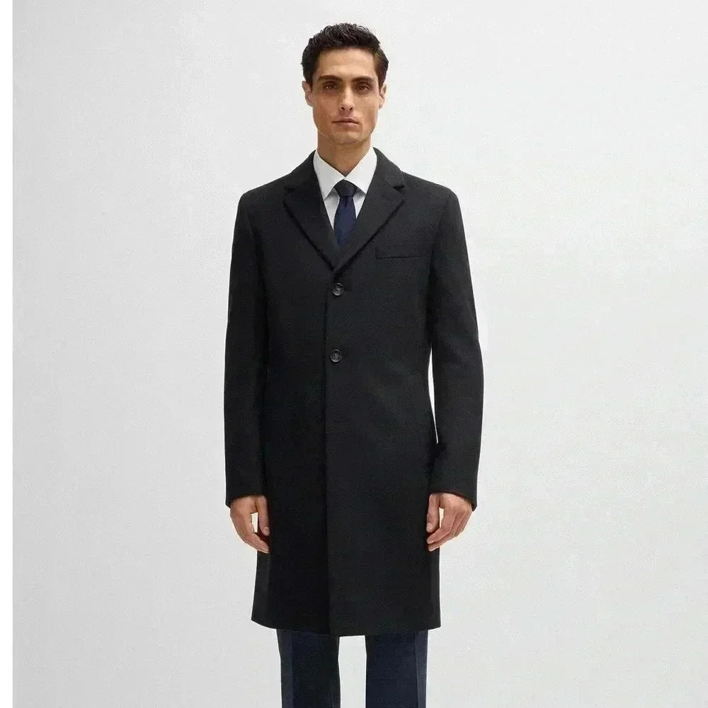 SLIM-FIT COAT IN WOOL AND CASHMERE